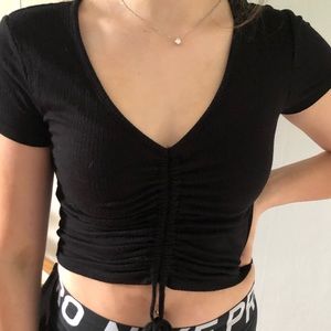 Black Ruched Top